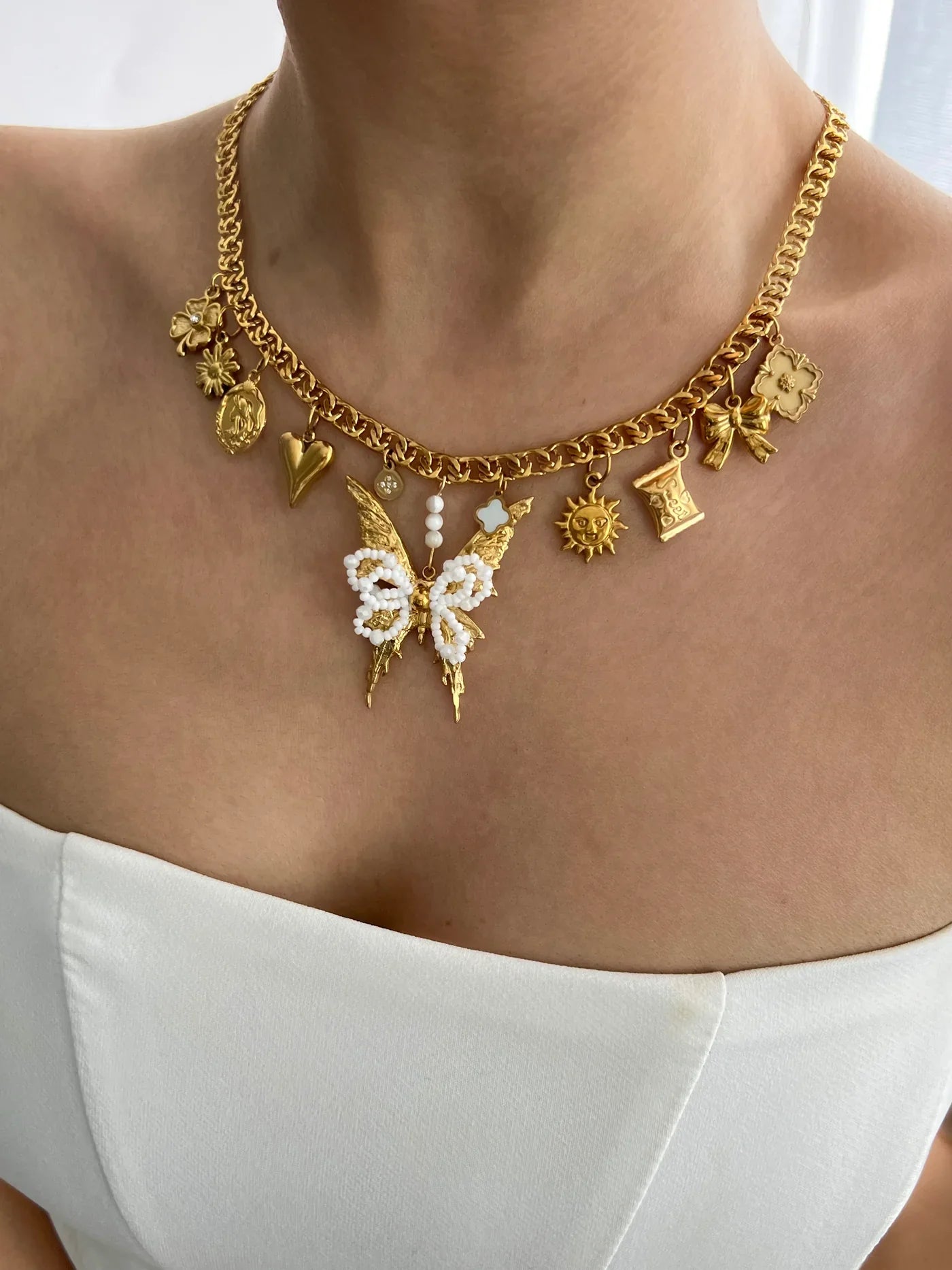 Flutter Butterly Charm Necklace
